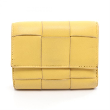 BOTTEGA VENETA Cassette Maxi Intrecciato Small Tri-Fold Flap Wallet 651372 Used