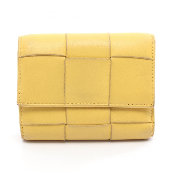 BOTTEGA VENETA Cassette Maxi Intrecciato Small Tri-Fold Flap Wallet 651372 Used