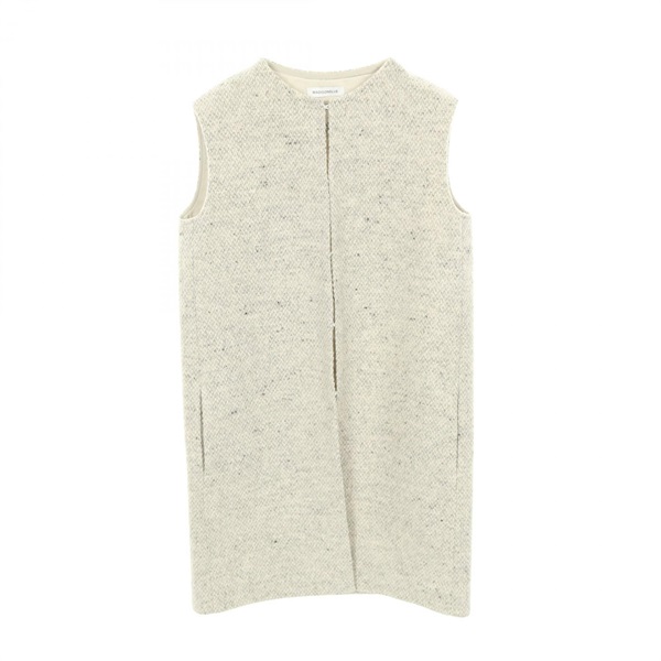 MADISONBLUE Tweed long gilet Vest wool Beige Gray Used Women size M