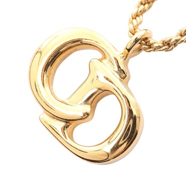 Dior CD logo Necklace Pendant Gold Plated Used women