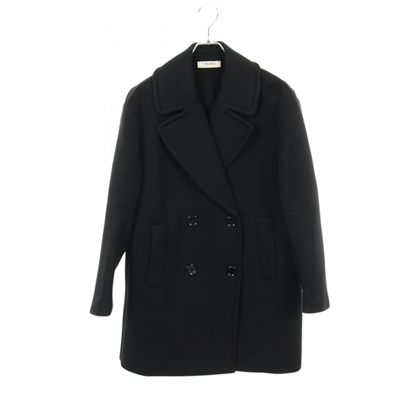 'S Max Mara GRADI Scuba Jersey Pea Coat Rayon Black #S Used Women