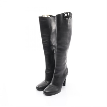 Valentino Garavani V logo boots leather Black #36.5 Used Women