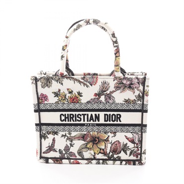 Dior Small Jardin Botanique Book Tote Bag canvas White Multicolor Used Women