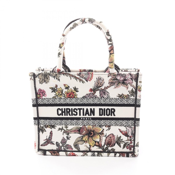 Dior Small Jardin Botanique Book Tote Bag canvas White Multicolor Used Women