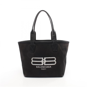 BALENCIAGA Jumbo Tote Shoulder Bag 692068 canvas Black Used Women
