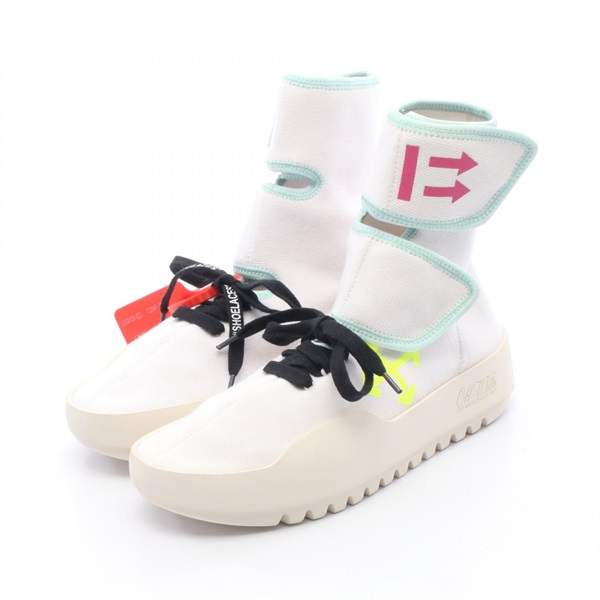 OFF-WHITE Boots High-top Sneakers Shoes #37 CST-100 canvas White Multicolor Used