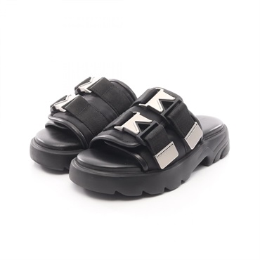BOTTEGA VENETA FLASH Sandals leather Nylon Black #37 Used Women