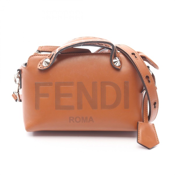 FENDI BY THE WAY MINI shoulder crossbody Handbag 8BL145 leather Brown Used Women