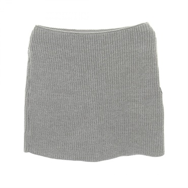 LOUIS VUITTON Mini Skirt wool Nylon Gray #S Used Women