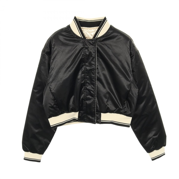 KITH Blouson Jacket polyester Black Beige #S Used Women