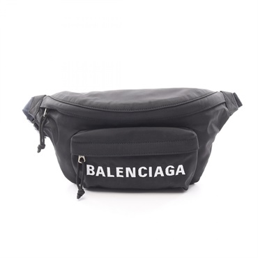 BALENCIAGA WHEEL BELT waist bum bag 533009 Nylon Black Used mens