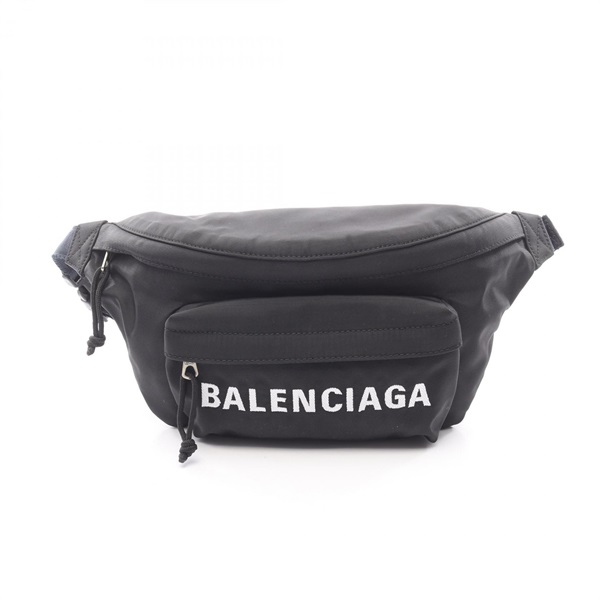 BALENCIAGA WHEEL BELT waist bum bag 533009 Nylon Black Used mens