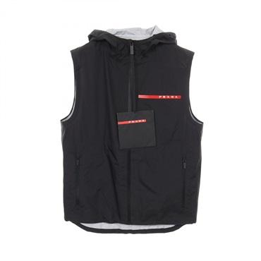 PRADA SPORT LINEA ROSSA logo Best SGN995 Nylon Black #46 Used mens