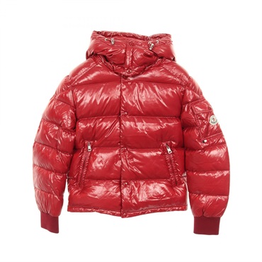 MONCLER MALJASSET Down jacket Nylon Red Used mens size 0