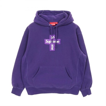 Supreme Cross Box Logo Hooded Sweatshirt /Hoodie cotton Purple #S Used mens