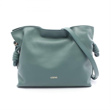 LOEWE Flamenco Medium Crossbody Shoulder Bag A411FC1XD4 leather Green Used Women