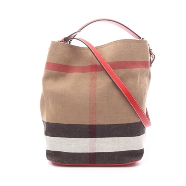 BURBERRY ASHBY MEDIUM CANVAS CHECK HOBO Shoulder Handbag 3945728 leather Used