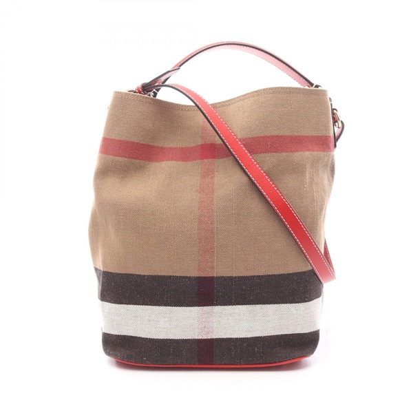 BURBERRY ASHBY MEDIUM CANVAS CHECK HOBO Shoulder Handbag 3945728 leather Used