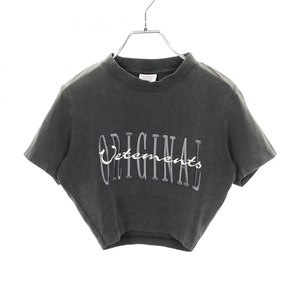 VETEMENTS Logo embroidery Cropped T-shirt WE64TR100B cotton Used size S