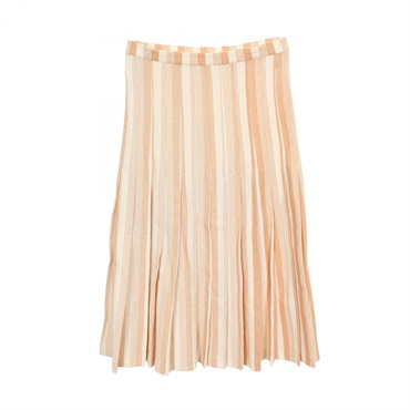 JIL SANDER Pleated skirt cotton White Orange #36 Used Women