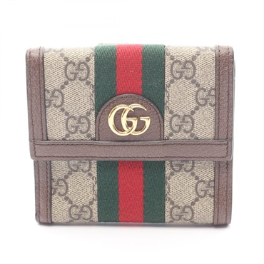 GUCCI Ophidia GG French Flap Sherry Line Wallet Purse 523173 canvas leather Used