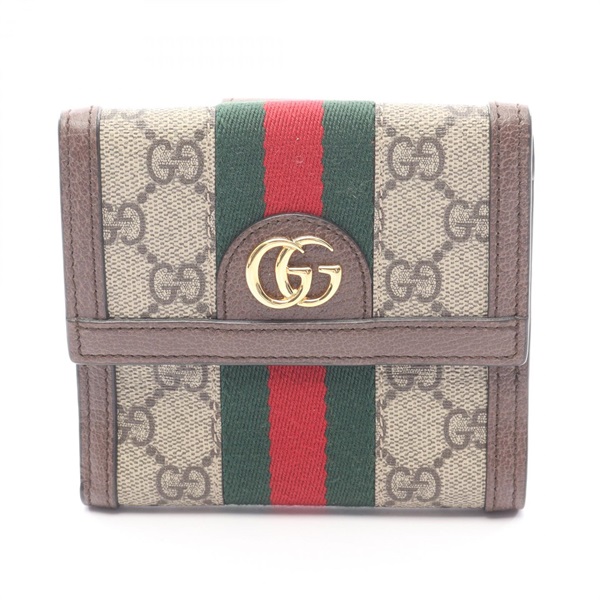 GUCCI Ophidia GG French Flap Sherry Line Wallet Purse 523173 canvas leather Used