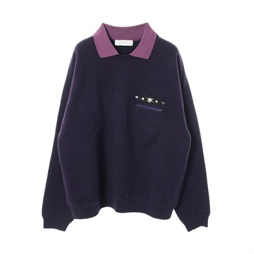 TOGA VIRILIS POLO COLLAR SWEATSHIRT sweat cotton Purple Used mens #46