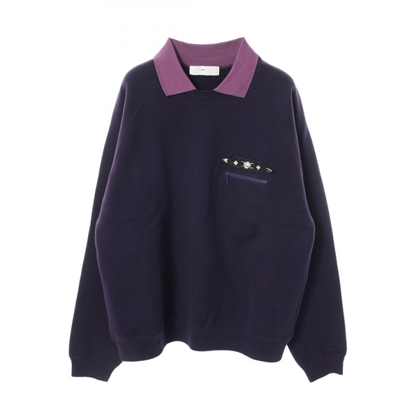 TOGA VIRILIS POLO COLLAR SWEATSHIRT sweat cotton Purple Used mens #46