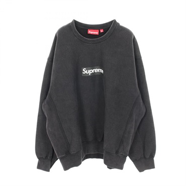 Supreme Washed Box Logo Crewneck Sweatshirt #XL Black 25SS cotton Gray Used mens