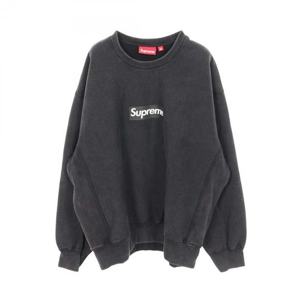 Supreme Washed Box Logo Crewneck Sweatshirt #XL Black 25SS cotton Gray Used mens