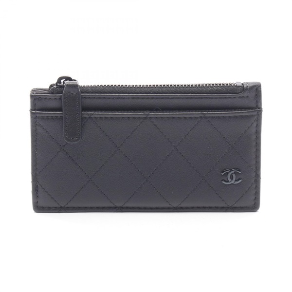CHANEL Matelasse coin purse AP3823 leather Black Used Women CC