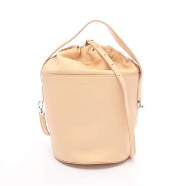 JIL SANDER Bucket Shoulder Crossbody Handbag leather Beige Used Women