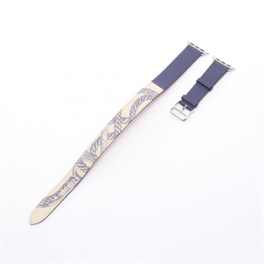 HERMES Apple Watch Double Tour for Apple Watch 1.6 Case leather Beige Navy Used