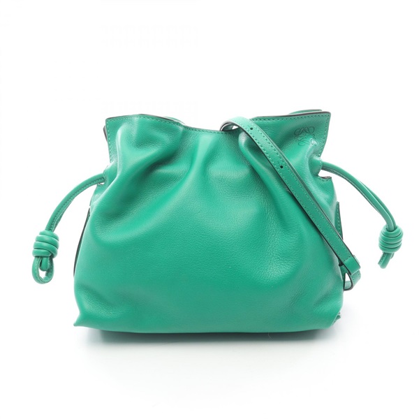 LOEWE Flamenco Clutch Mini Crossbody Shoulder Bag A411FC2X73 Leather Green Used
