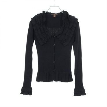 LOUIS VUITTON blouse #XS RW062A WJKC04MKB Rayon Black Used Women