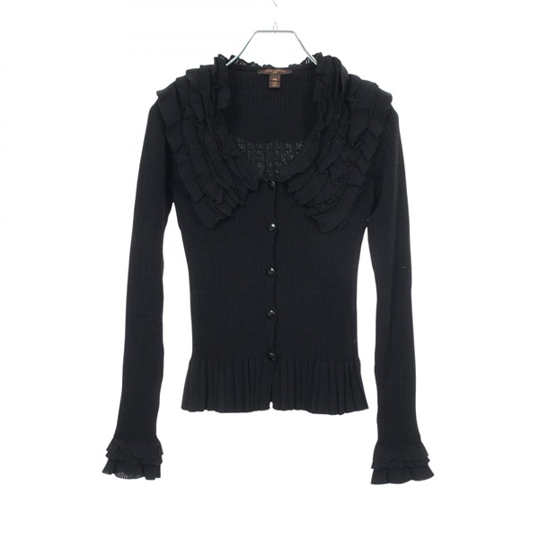 LOUIS VUITTON blouse #XS RW062A WJKC04MKB Rayon Black Used Women