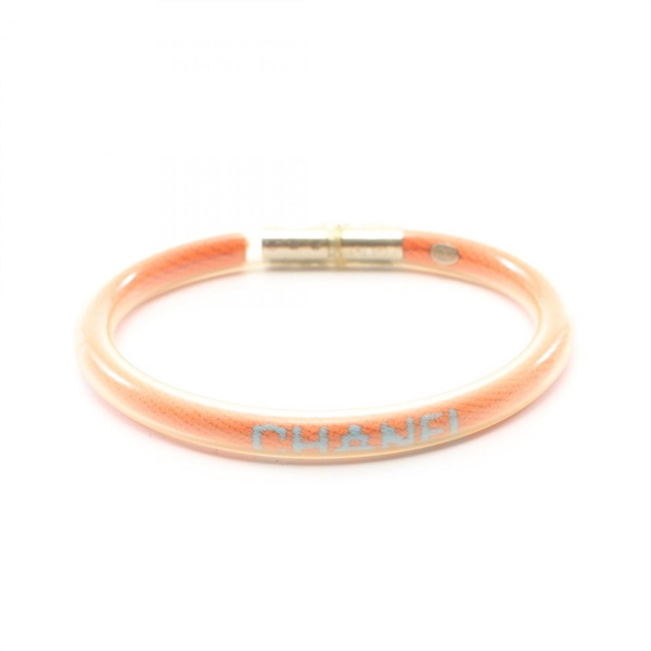 CHANEL Sport Line Logo Tube Bangle Bracelet rubber Orange Used Women Coco CC