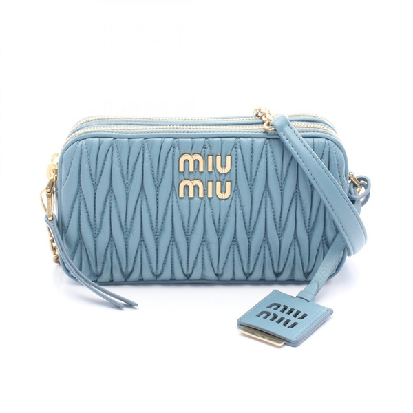 Miu Miu Materasse Mini Crossbody Shoulder Bag 5BP045 leather Blue Used Women