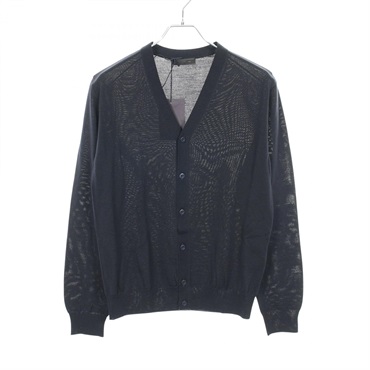PRADA Cardigan Knitwear Sweater #44 DNA959 wool Navy Used mens