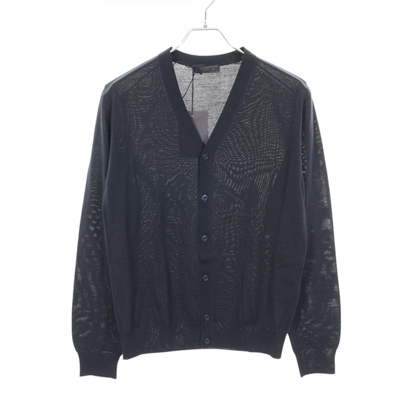 PRADA Cardigan Knitwear Sweater #44 DNA959 wool Navy Used mens