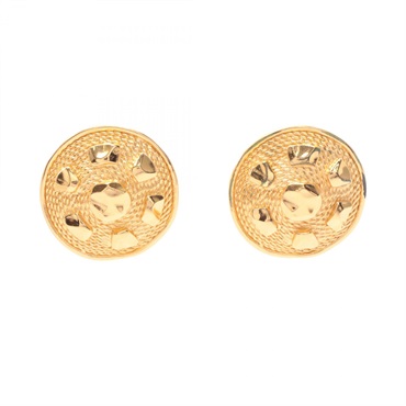 Christian Dior Round shape clip Earrings Gold Plated Used Women