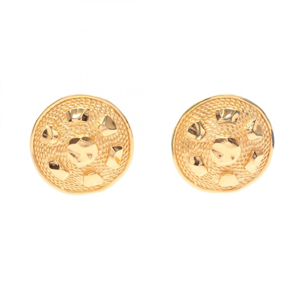 Christian Dior Round shape clip Earrings Gold Plated Used Women
