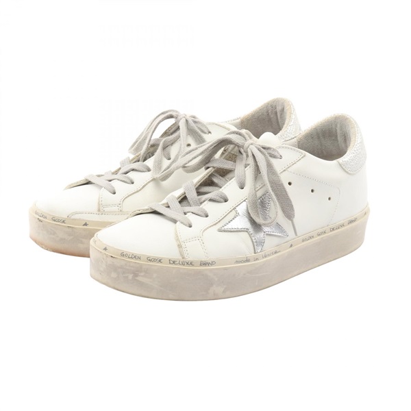 GOLDEN GOOSE HI STAR sneakers GWF00118 leather White Silver #38 Used Women