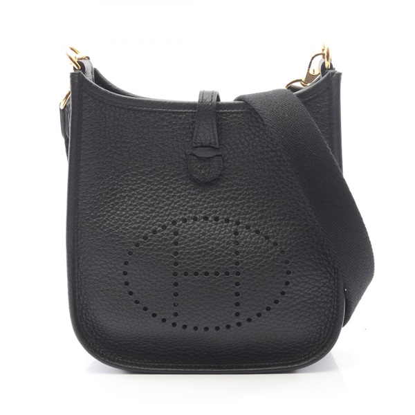 HERMES Evelyne TPM Shoulder crossbody Bag K Taurillon Clemence Black Used GHW