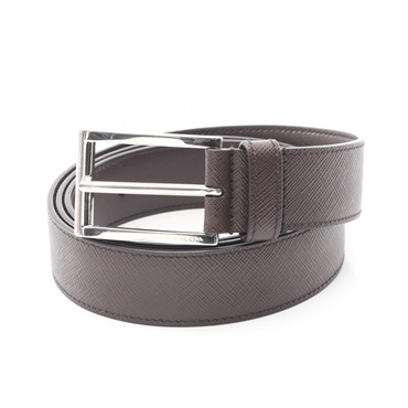 PRADA belt ceinture 40/100 Saffiano leather Brown Used mens