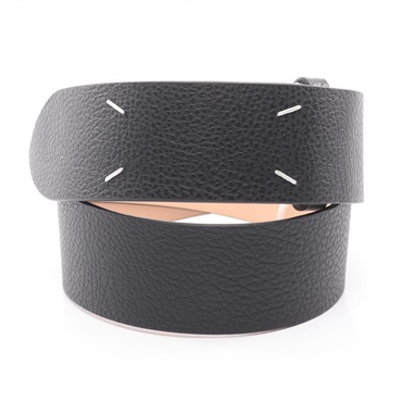 Maison Margiela 11 4 stitches Belt Ceinture leather Black Used Women