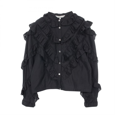 Mina perhonen Onde blouse cotton silk Black #40 Used Women