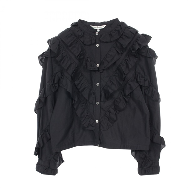 Mina perhonen Onde blouse cotton silk Black #40 Used Women