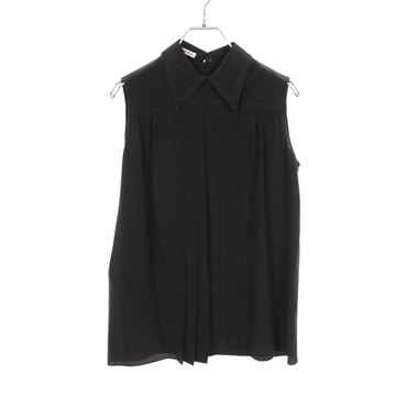 Miu Miu Pleated sleeveless blouse #38 MK169 silk Black Used Women
