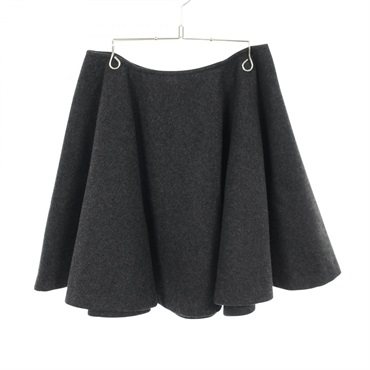 YOKO CHAN Flare Mini skirt YCS-13FW-007 wool Gray #38 Used Women